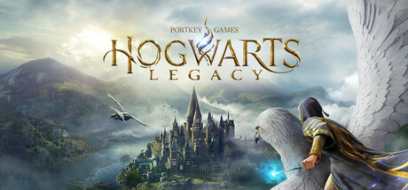 Official Hogwarts Legacy Steam store header artwork showing Hogwarts castle and a hippogriff